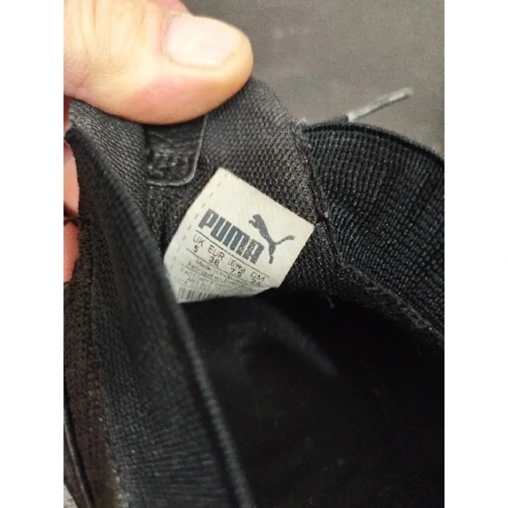 Puma Womens Enzo 191331 04 Black Running Shoes Sneakers Size 7.5 No Shoe Strings